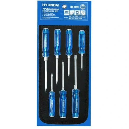 پیچ گوشتی ضربه خور 7 عددی هیوندا HT-7801